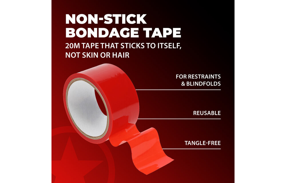 PVC Non-Adhesive Tape Red 20M - Tangle-Free & Soft Tape
