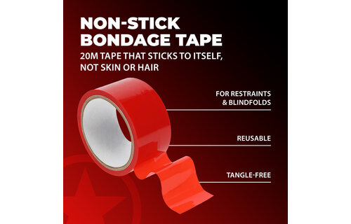 PVC Non-Adhesive Tape Red 20M - Tangle-Free & Soft Tape
