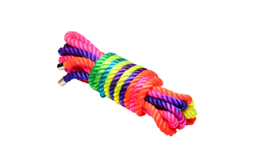 Rainbow Rope 16 Ft - Neon Bondage Rope for BDSM Pleasure