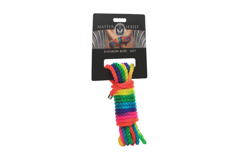Rainbow Rope 16 Ft - Neon Bondage Rope for BDSM Pleasure