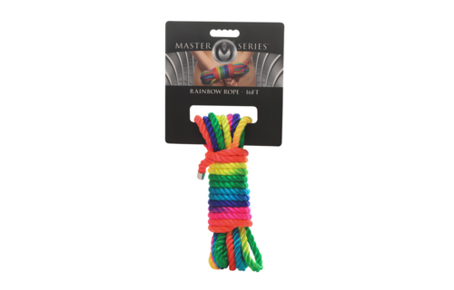 Rainbow Rope 16 Ft - Neon Bondage Rope for BDSM Pleasure