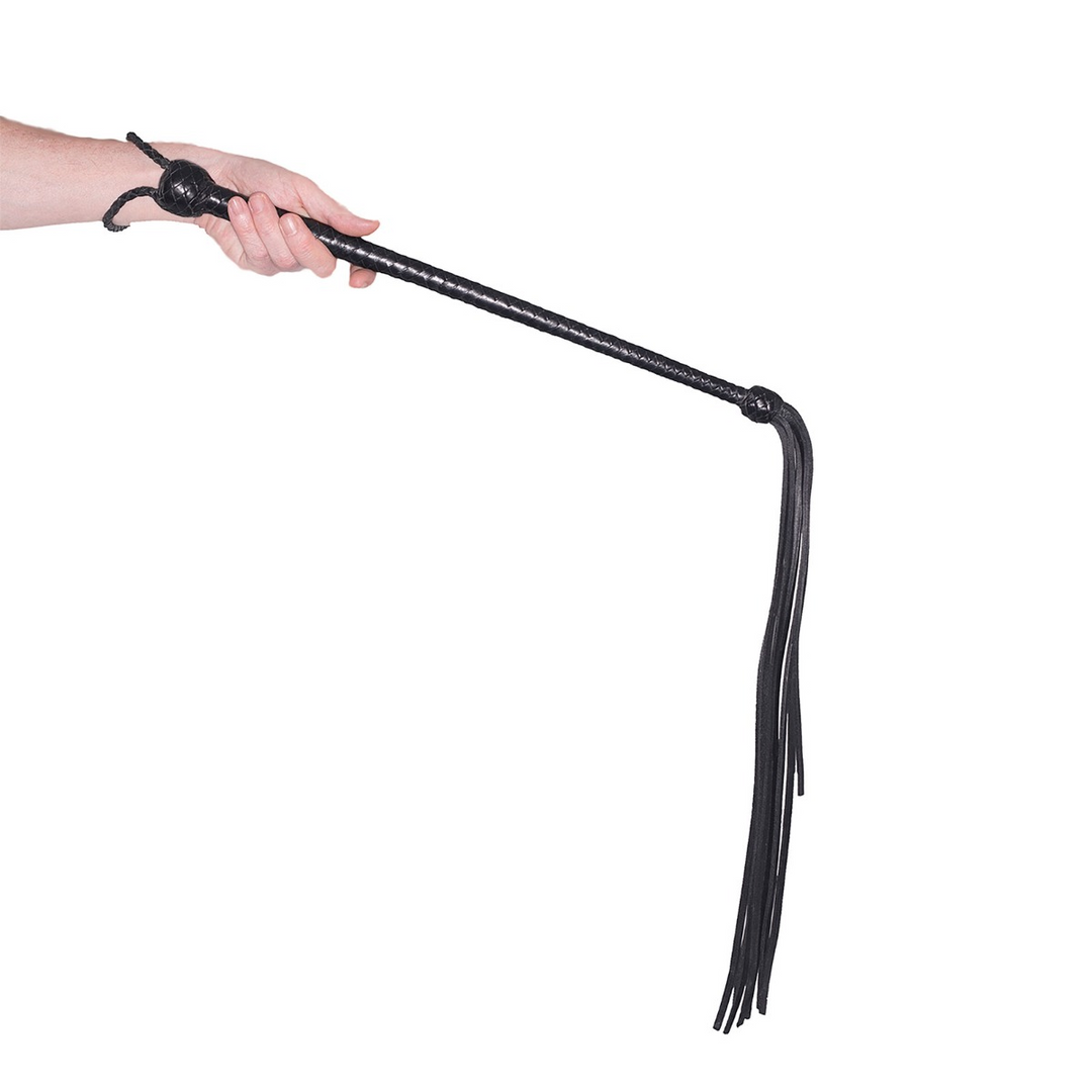 Prowler RED Long Handle Whip | 108cm Leather BDSM Whip
