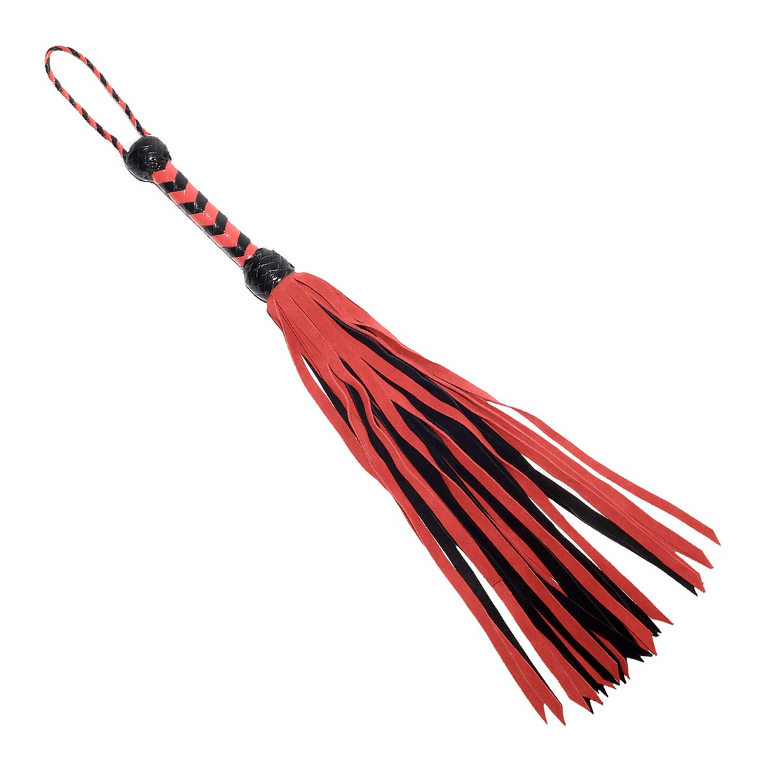 Prowler RED Flogger Zwart Rood (84cm) | Leren BDSM Zweep