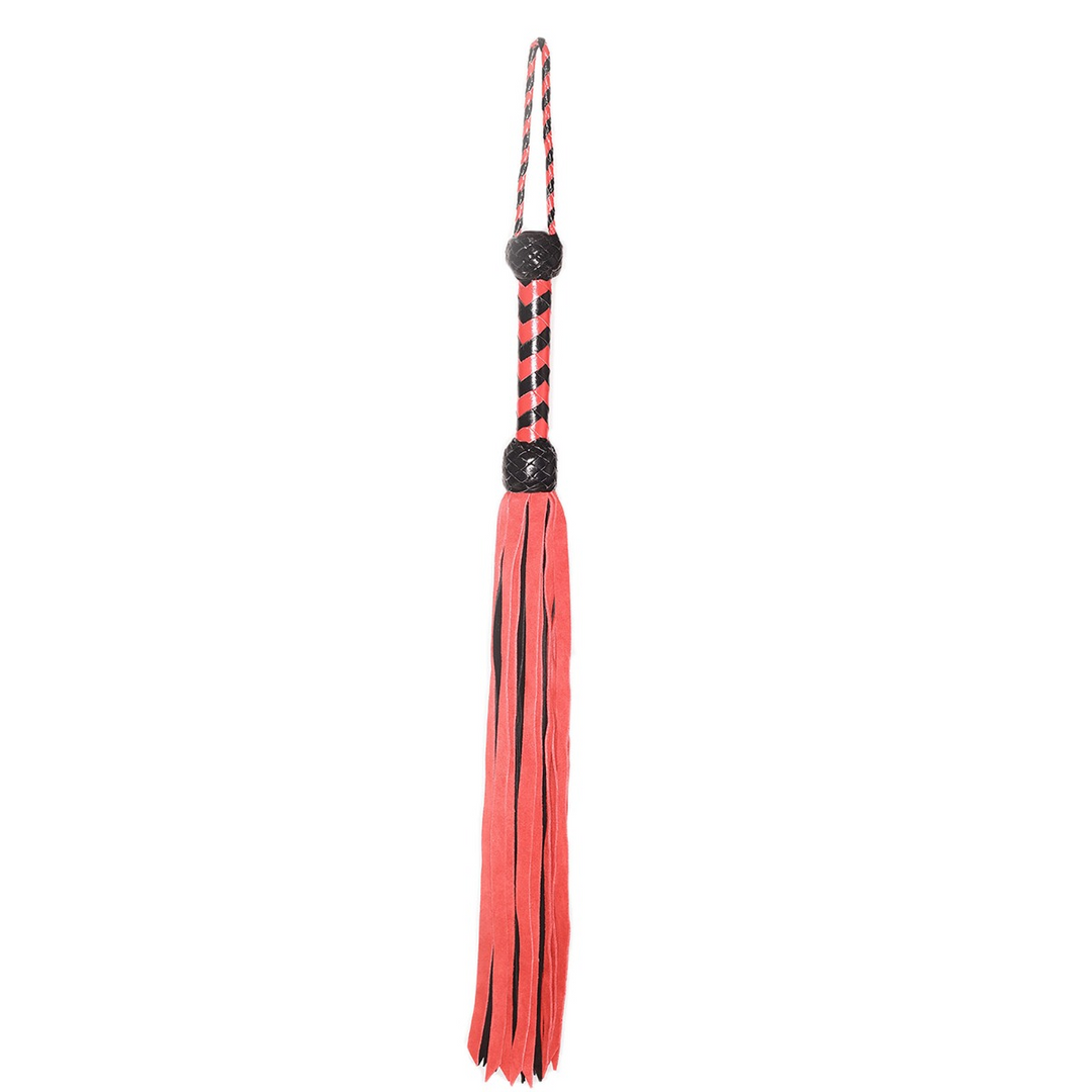 Prowler RED Flogger Zwart Rood (84cm) | Leren BDSM Zweep
