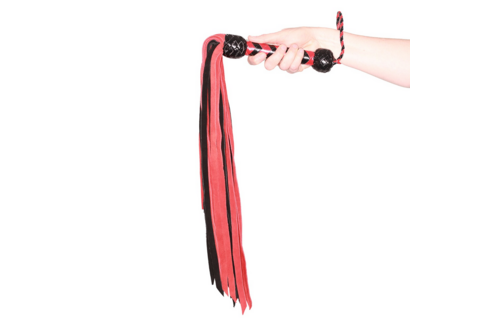 Prowler Red Flogger Zwart Rood 84 Cm | Leren Bdsm Zweep