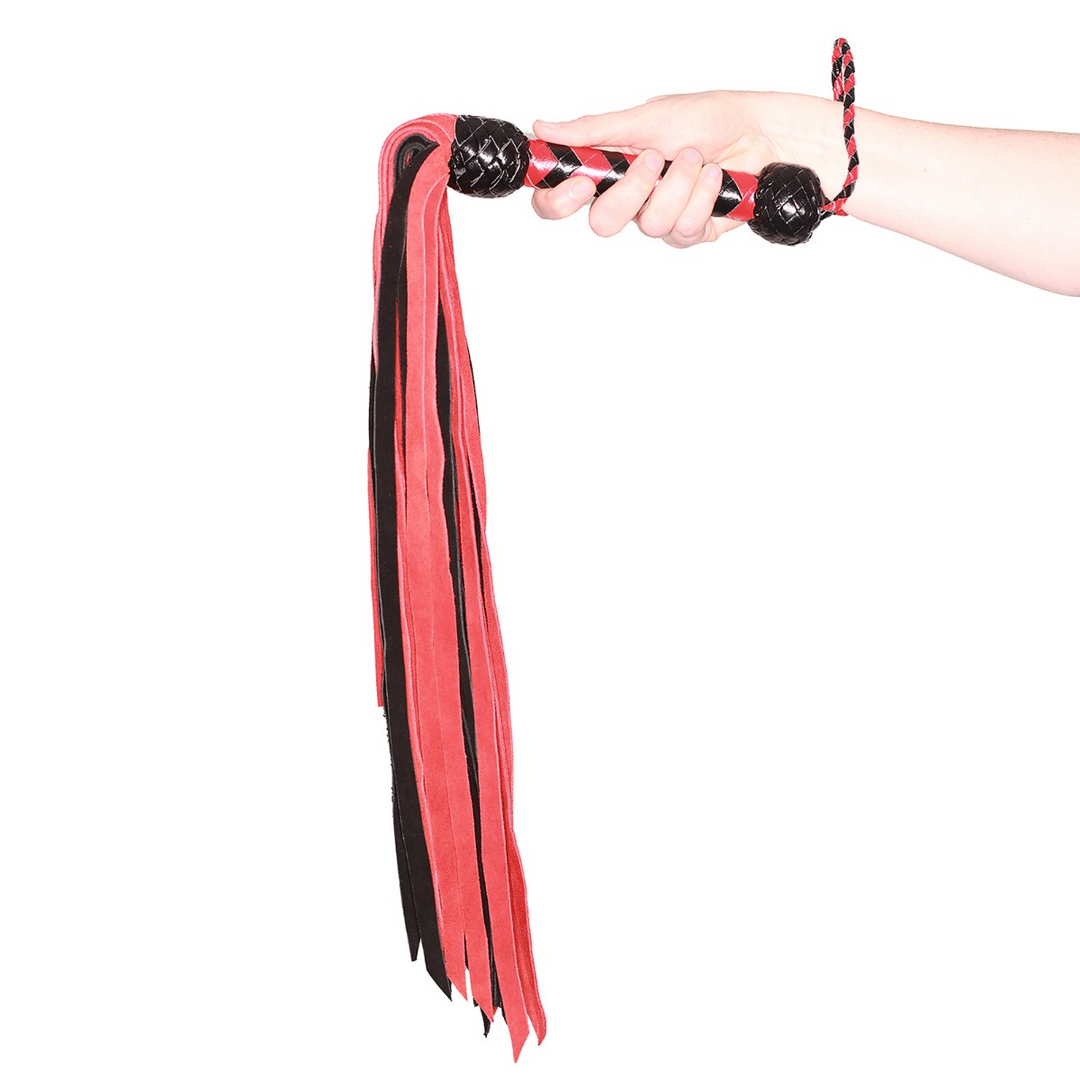 Prowler Red Flogger Zwart Rood 84 Cm | Leren Bdsm Zweep