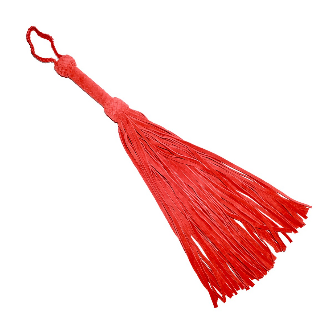 Prowler RED Suede Flogger Rood (85cm) | Luxe Rode BDSM Zweep