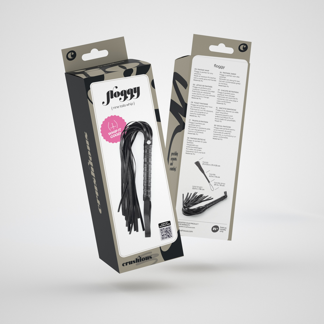 Floggy Zweep Zwart – Stijlvolle Pu Leer Zweep Voor Kinky Spellen