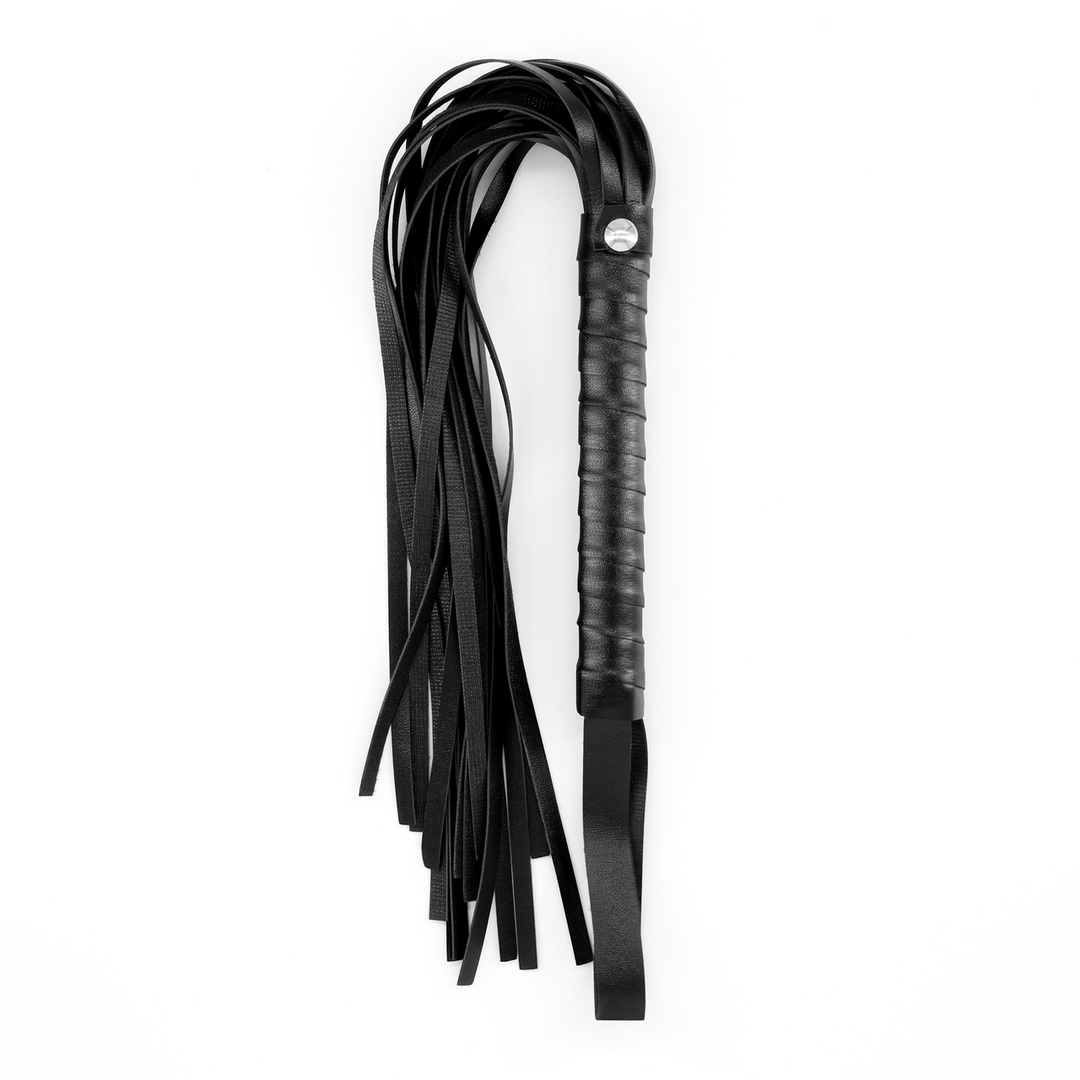 Floggy Whip Black – Stylish PU Leather Whip for Kinky Games