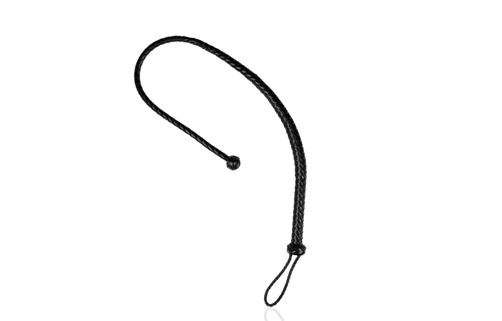 PU Leather Whip Black 122 cm | Knot Detail & Comfort