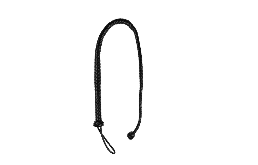 PU-Lederpeitsche mit Abschluss Knoten - Schwarz