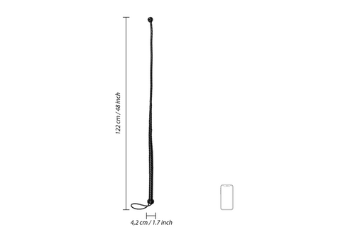 PU Leather Whip Black 122 cm | Knot Detail & Comfort