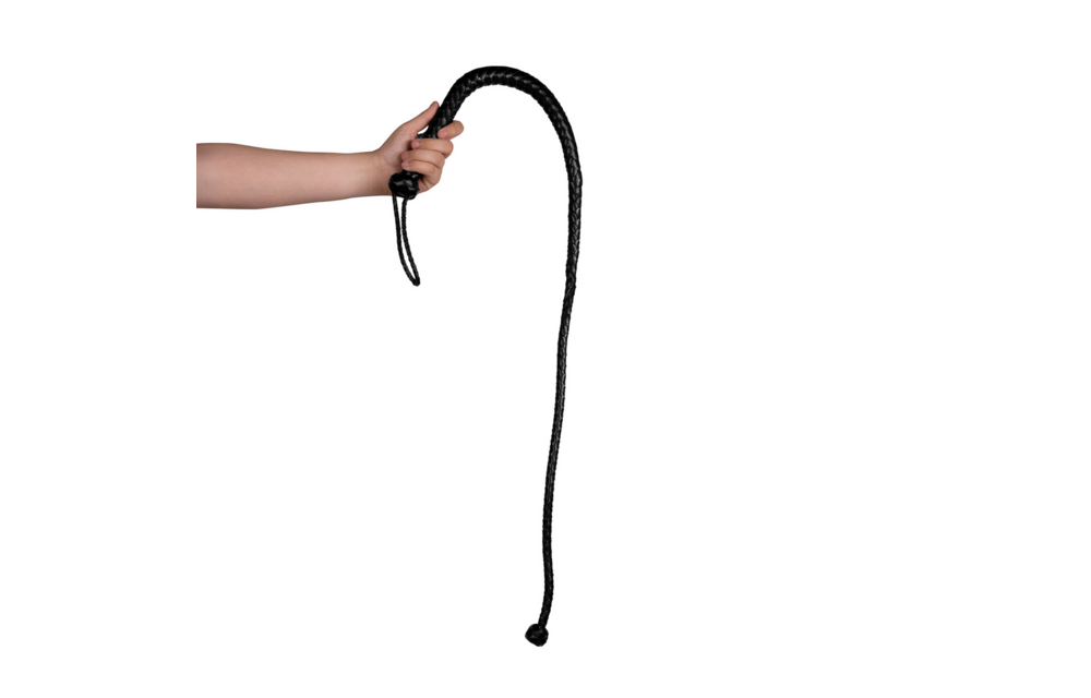 PU-Lederpeitsche Schwarz 122 cm | Knopfdetail & Komfort