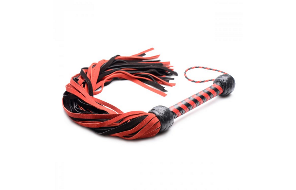 Suède Flogger Rood-Zwart | Passie & Precisie Bdsm Toy