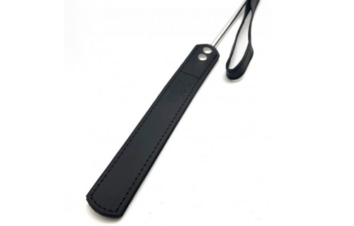 Metal & Leather Whip 52 cm Black/Silver - Durable & Stylish