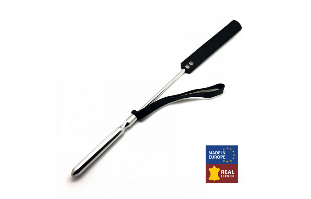 Metal & Leather Whip 52 cm Black/Silver - Durable & Stylish