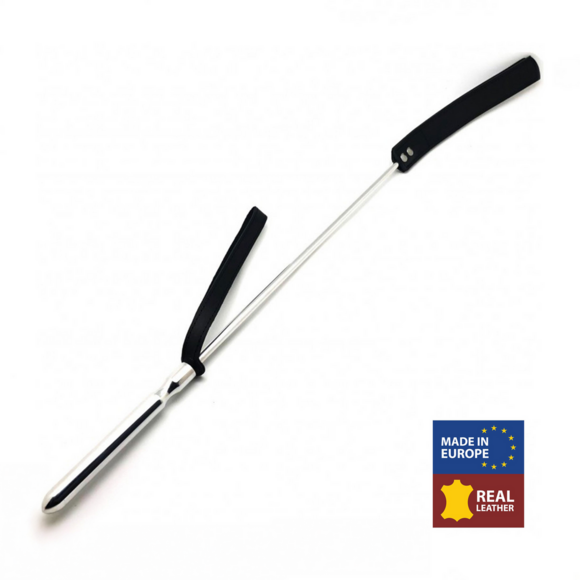 Metal & Leather Whip 70.5 cm Black/Silver – Stylish & Durable