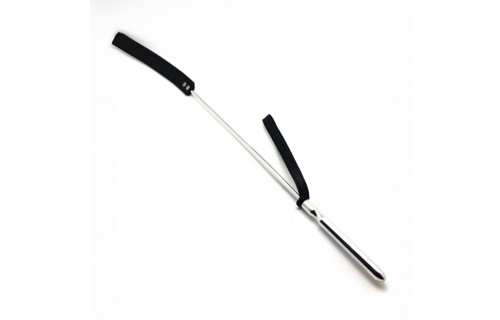 Whip - Metal and Leather - 70,5 cm - Black/Silver