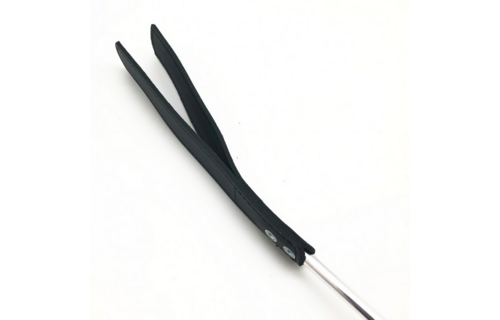 Whip - Metaal en Leer - 70,5 cm - Zwart/Zilver