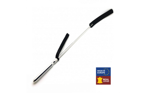 Metal & Leather Whip 70.5 cm Black/Silver – Stylish & Durable