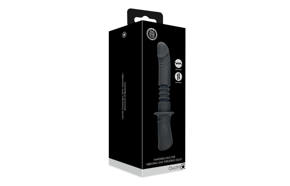 Handheld vibrating and thrusting sex machine black – Ultimate pleasure
