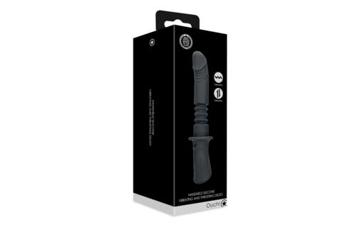 Handheld vibrating and thrusting sex machine black – Ultimate pleasure
