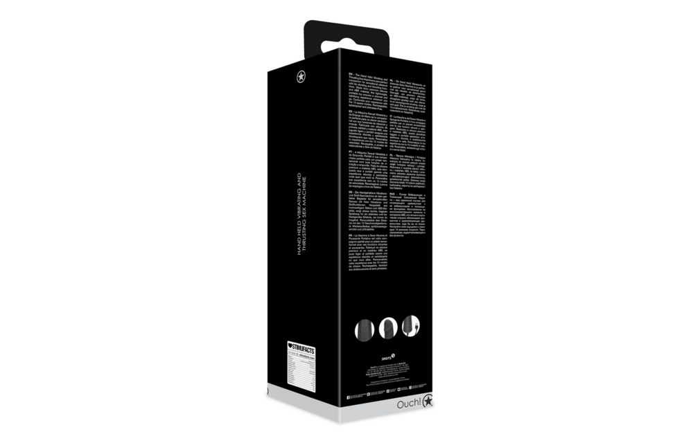 Handheld Vibrerende en Duwende Seksmachine - Zwart