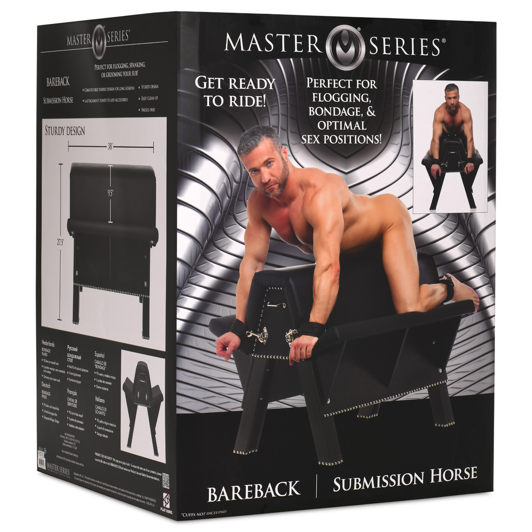 Bareback Submission Horse Zwart - Stijlvolle Bondagebank