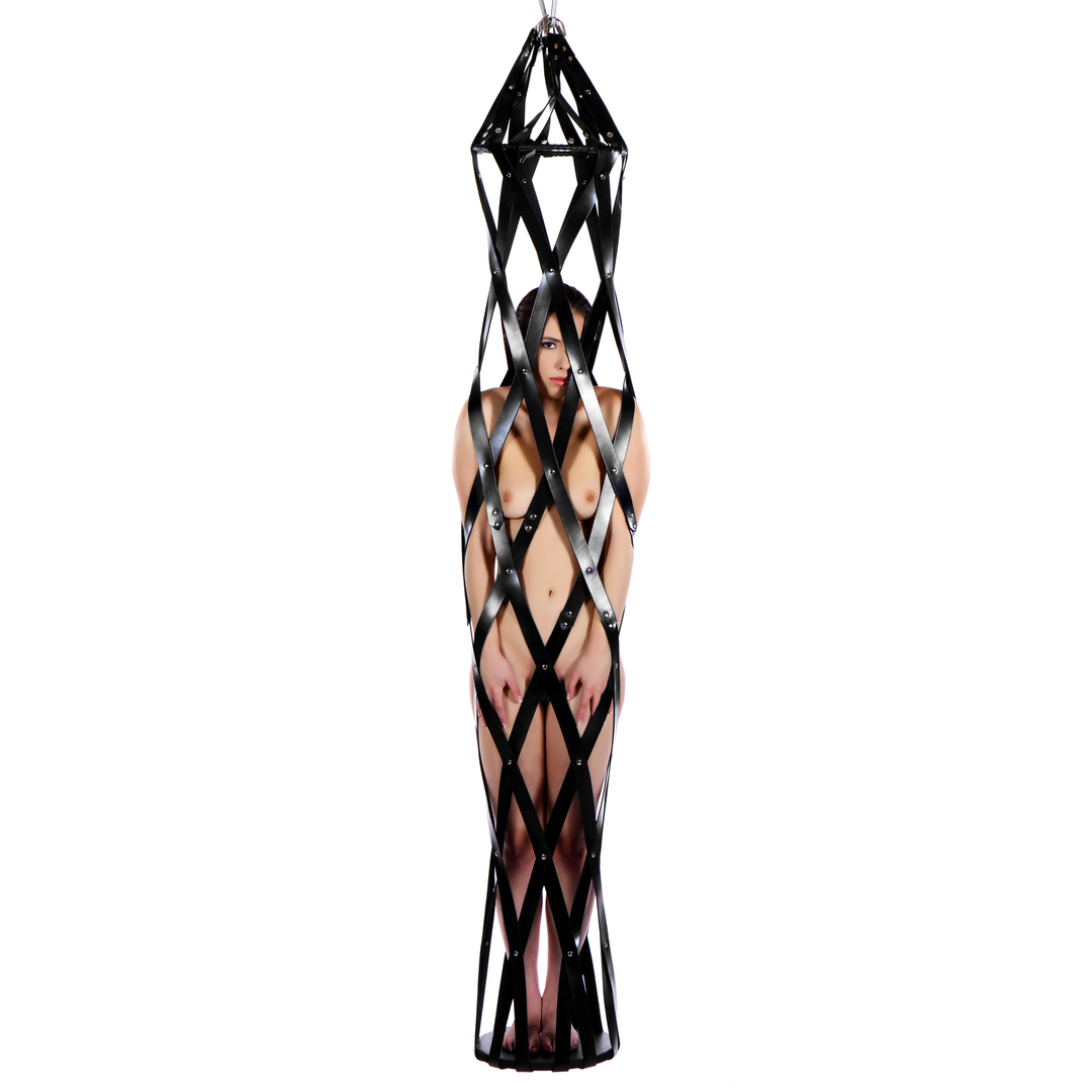 Hängender Leder-Strap-Käfig – Stark, bequem und sicher