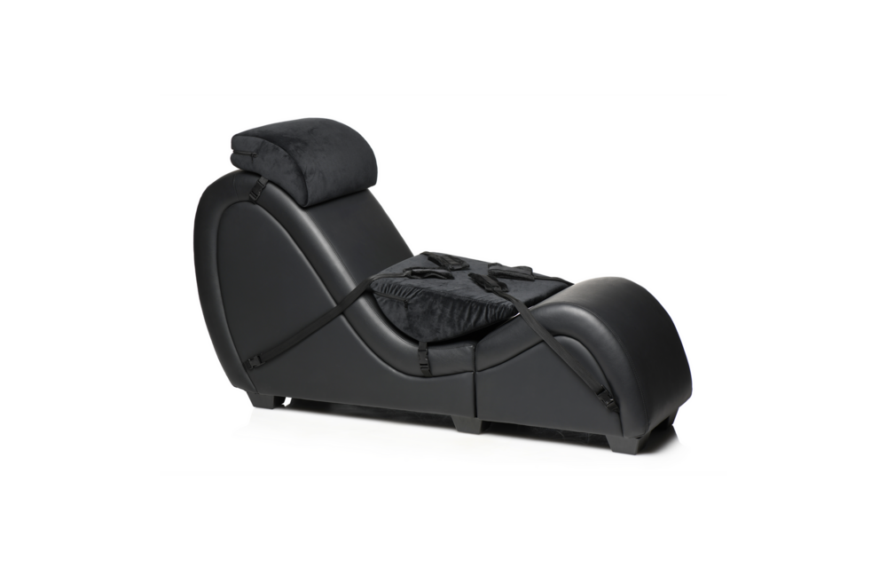 Kinky Sex Chaise Zwart met Love Pillows – Compact & Stoer