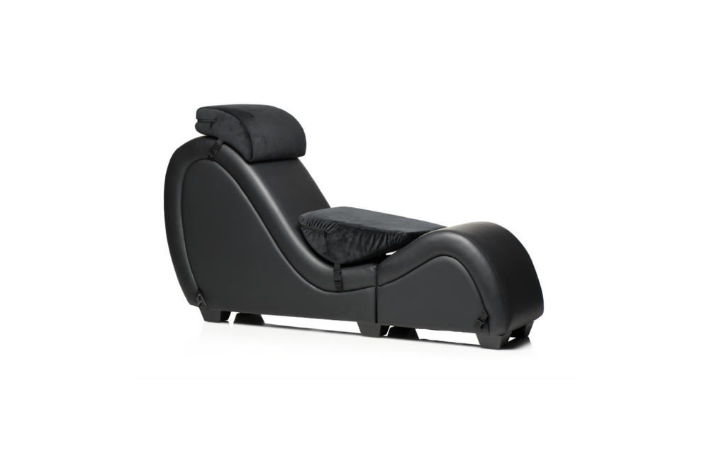 Kinky Sex Chaise Black with Love Pillows – Compact & Sturdy