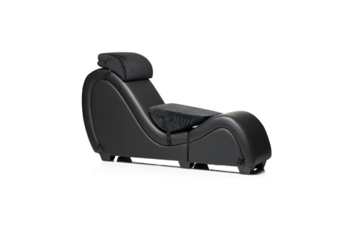 Kinky Sex Chaise Zwart met Love Pillows – Compact & Stoer