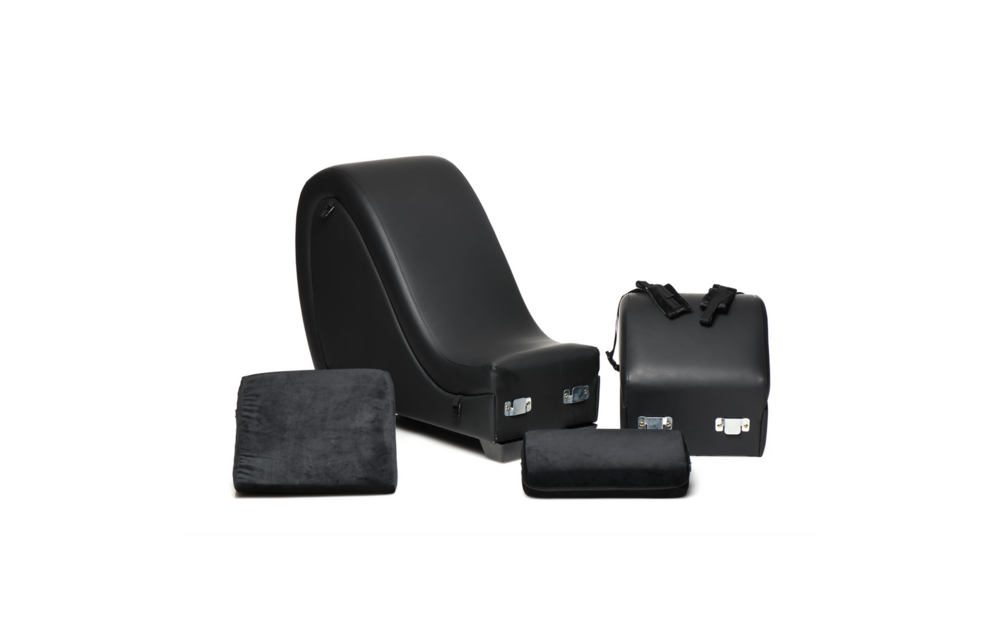 Kinky Sex Chaise Black with Love Pillows – Compact & Sturdy