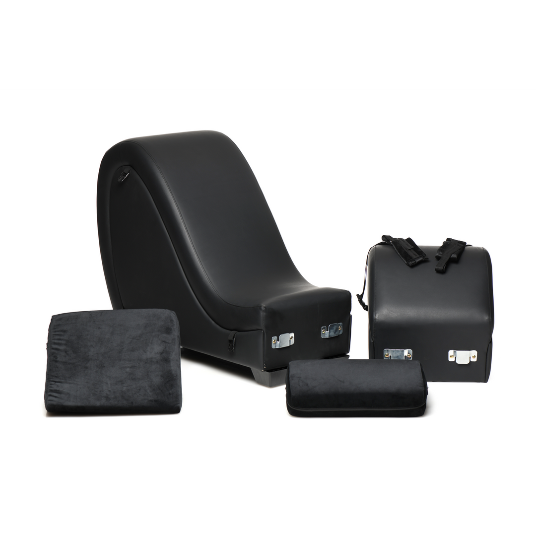 Kinky Sex Chaise Schwarz mit Love Pillows – Kompakt & Robust