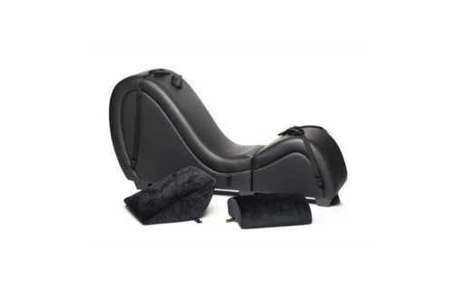 Kinky Sex Chaise Schwarz mit Love Pillows – Kompakt & Robust