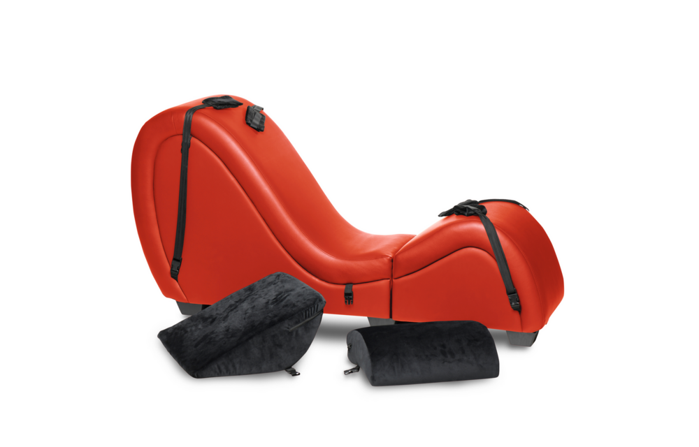 Kinky Sex Chaise Rood met Love Pillows – Compact & Sexy