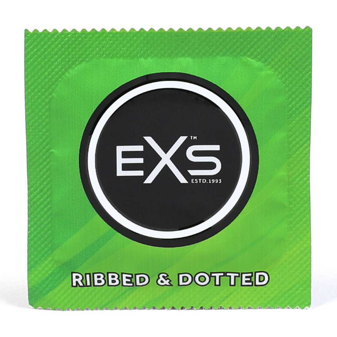 EXS 3 in 1 Condoms - Ribbed, Textured & Safe 144 Pieces