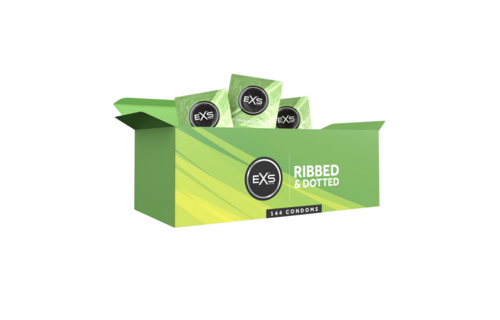EXS 3 in 1 Condoms - Ribbed, Textured & Safe 144 Pieces