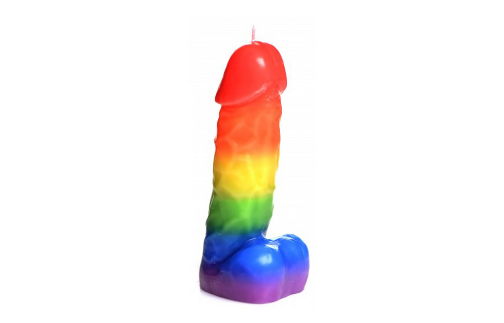 Pride Pecker Rainbow Drip Candle – Sensual & Playful