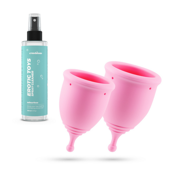 Minerva - Menstrual Cups with Pouch and Toycleaner- S and L - Pink
