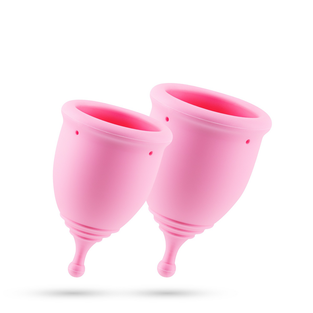 Minerva - Menstrual Cups with Pouch and Toycleaner- S and L - Pink