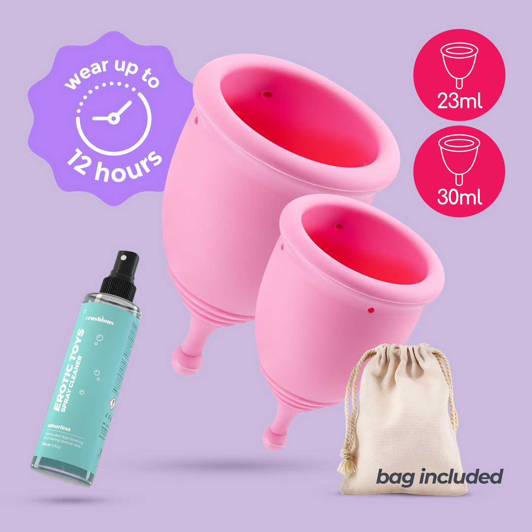 Minerva - Menstrual Cups with Pouch and Toycleaner- S and L - Pink