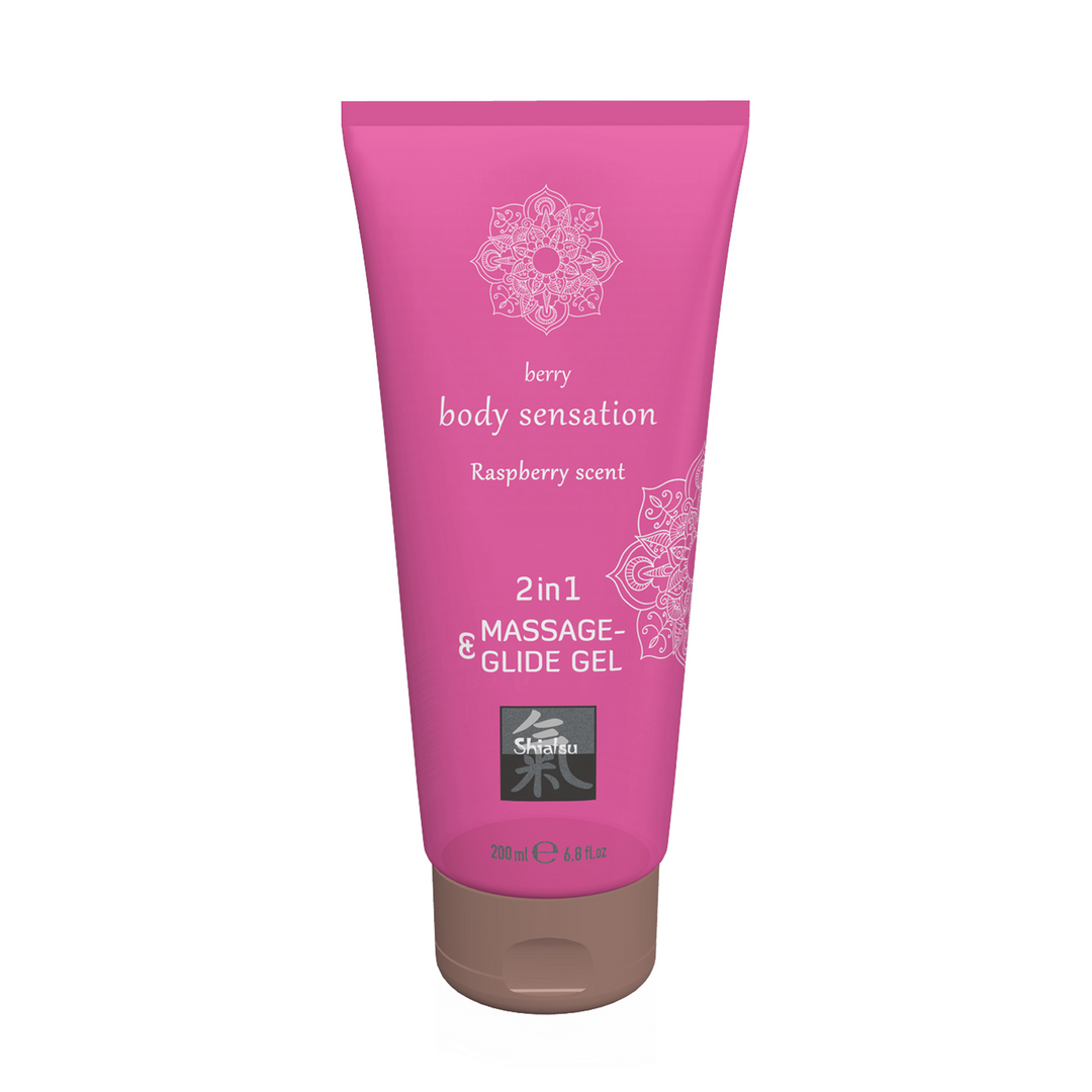 2 in 1 Massage and Glide Gel - Raspberry - 7 fl oz / 200 ml