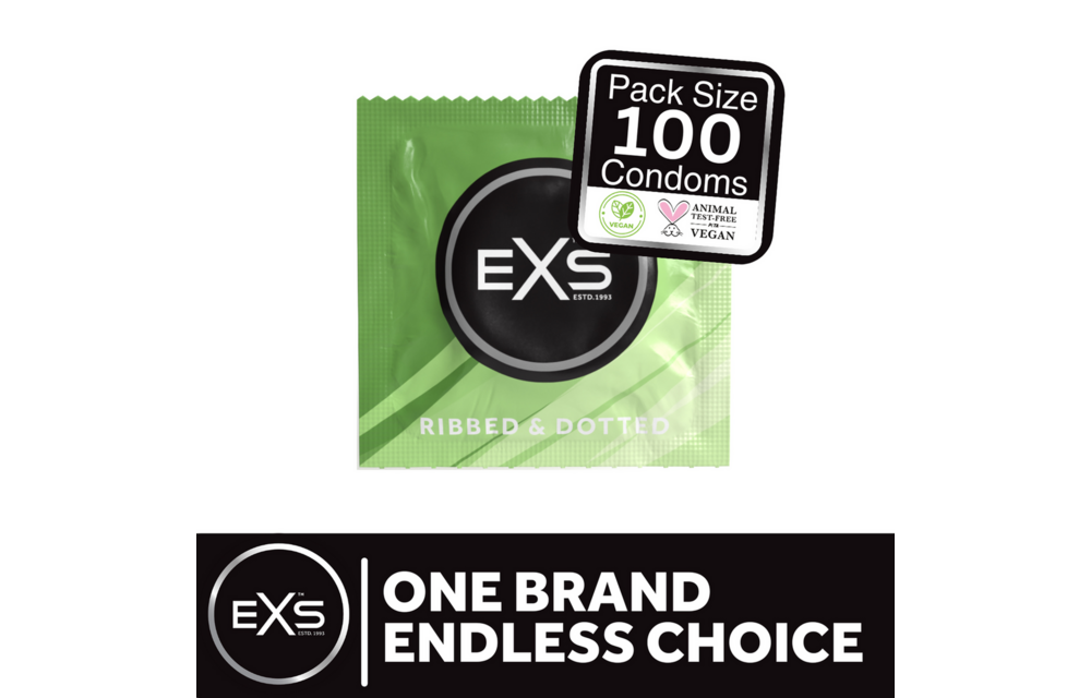 EXS 3 in 1 - Gerippt, Gepunktet und Ausgestellt - Kondome - 100 Stück