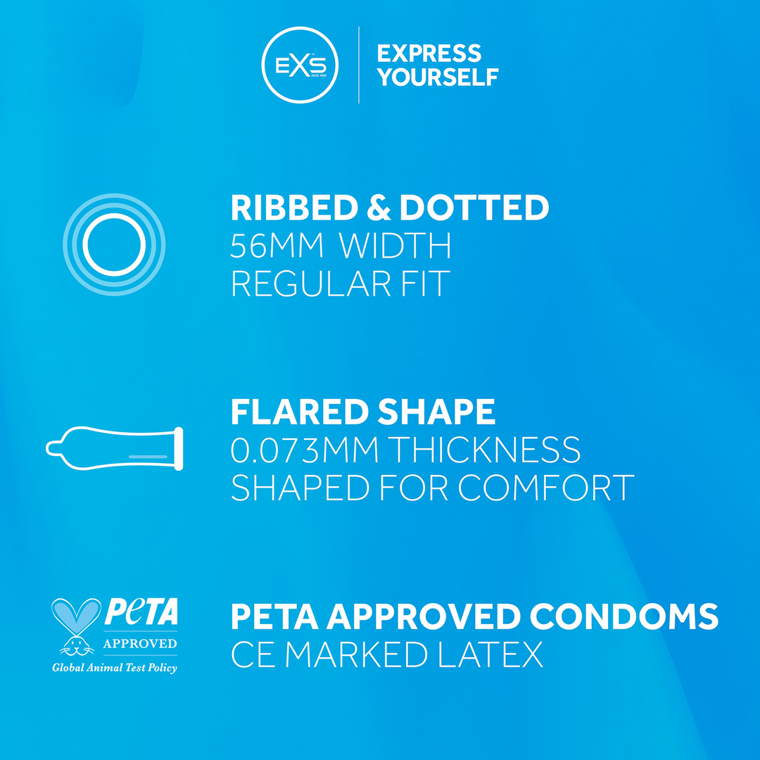 EXS 3 in 1 Condoms - Comfort, Stimulation & Safety