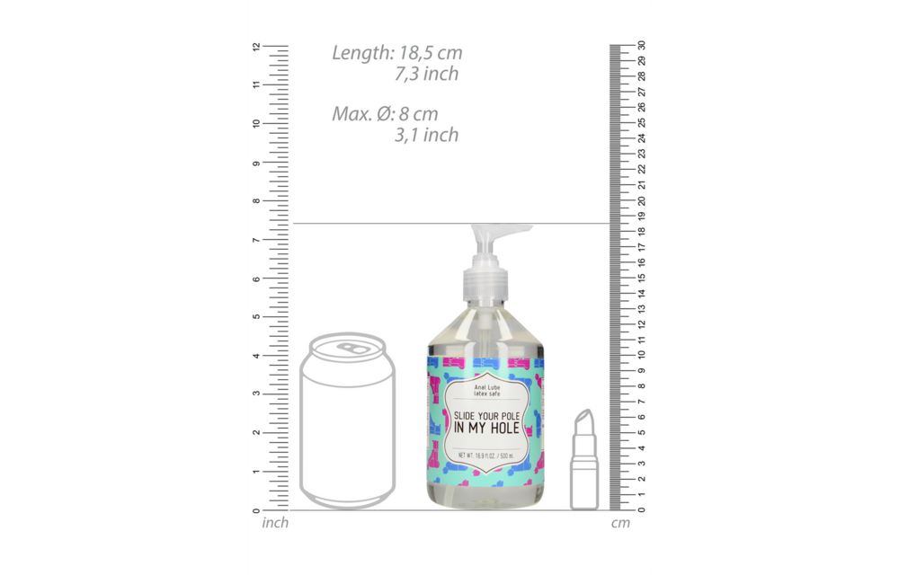 Slide Your Pole In My Hole – Waterbasis Glijmiddel 500Ml