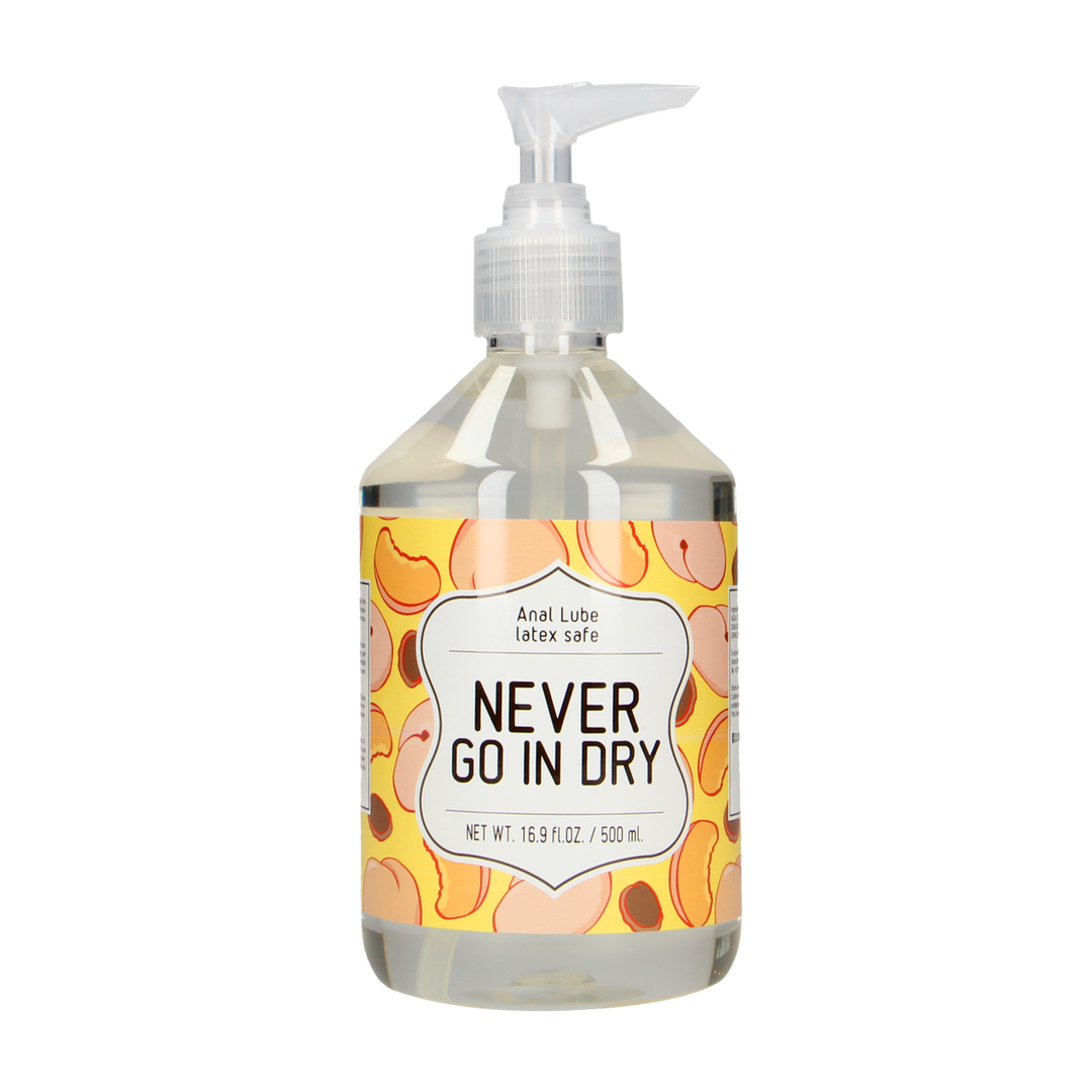 Never Go In Dry – Waterbasis Anale Glijmiddel 500 Ml