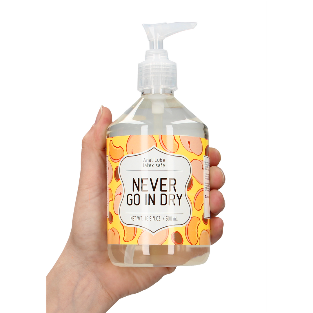 Never Go In Dry – Waterbasis Anale Glijmiddel 500 Ml
