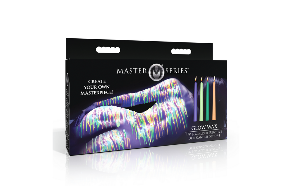 Glow Wax UV Kaarsen Set - 4x Multicolor Blacklight Drip