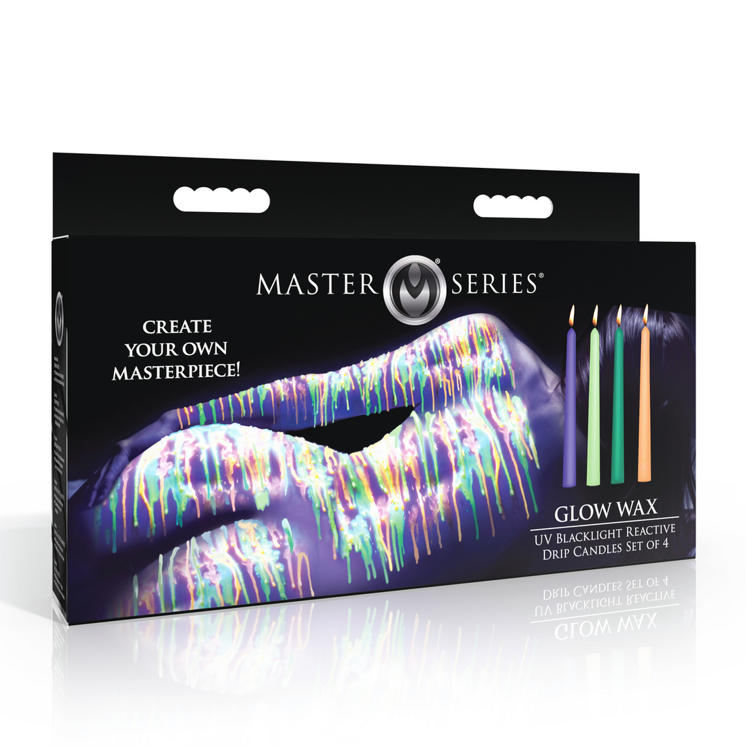 Glow Wax UV Candle Set - 4x Multicolour Blacklight Drip
